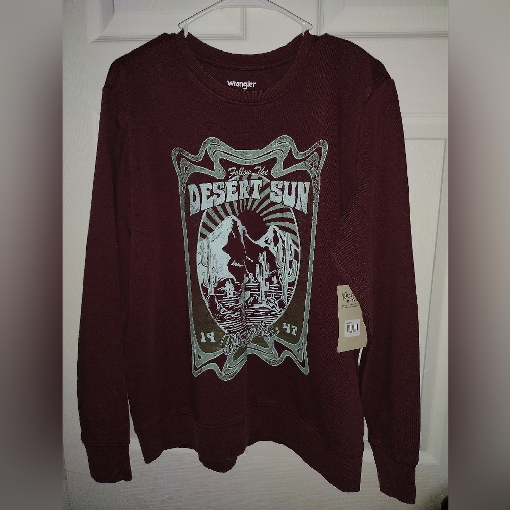 Wrangler Women's Burgundy Desert Graphic Sweater